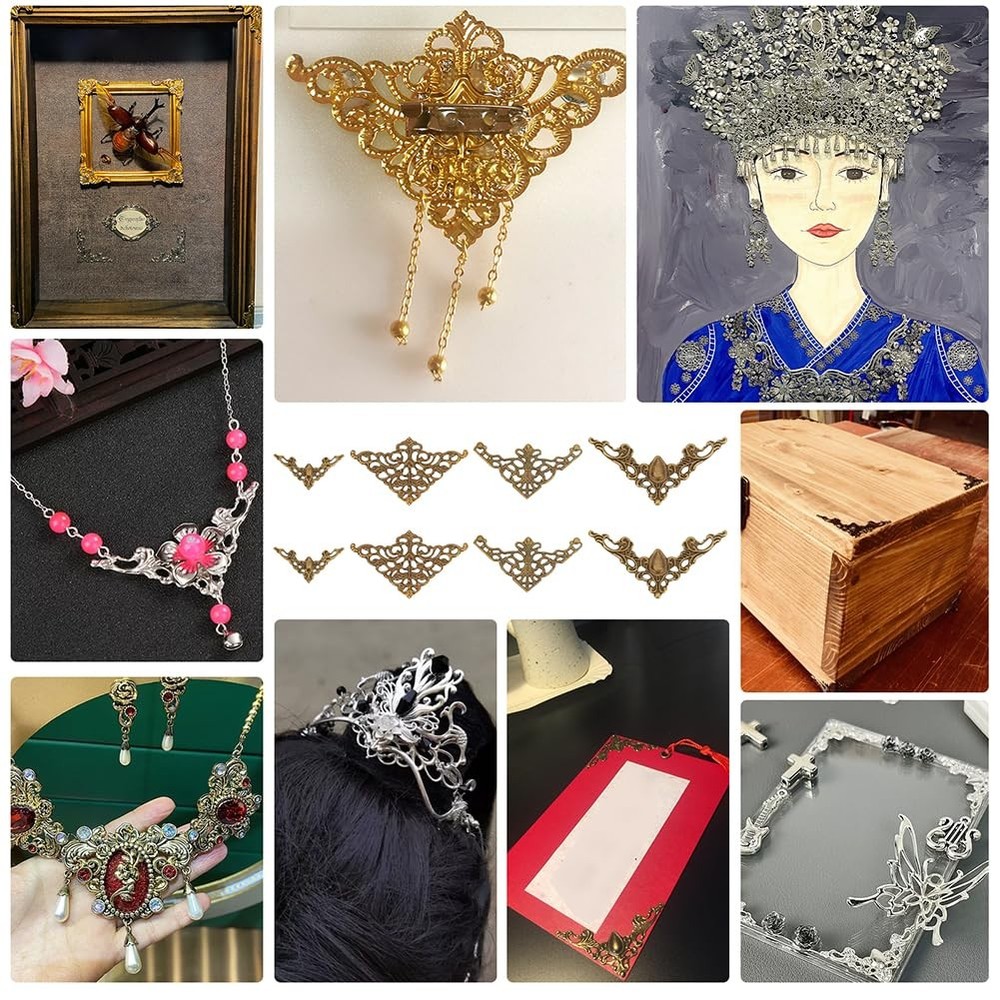 100pcs Book Corners 4 Styles Corner Protector Hollow Triangle Wrap Connector ...