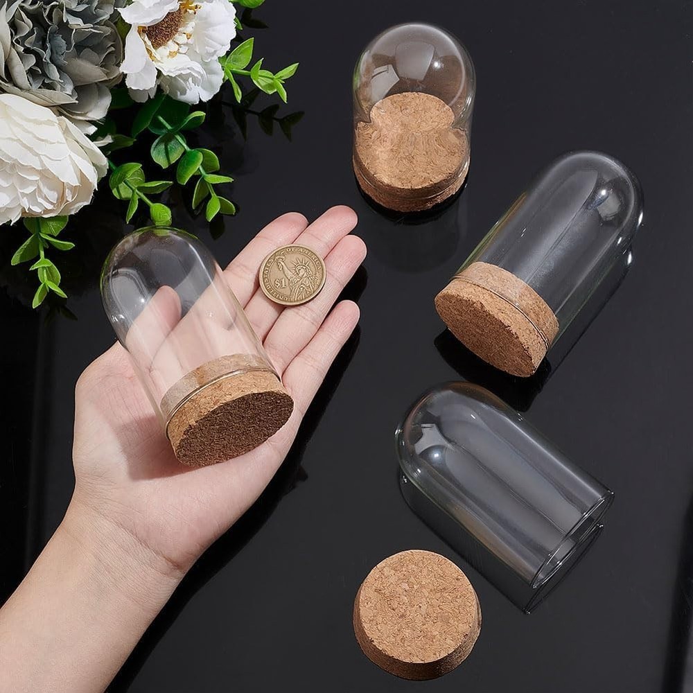 Multi-Purpose Decorative Glass Jars with Cork Base - Perfect for DIY Projects