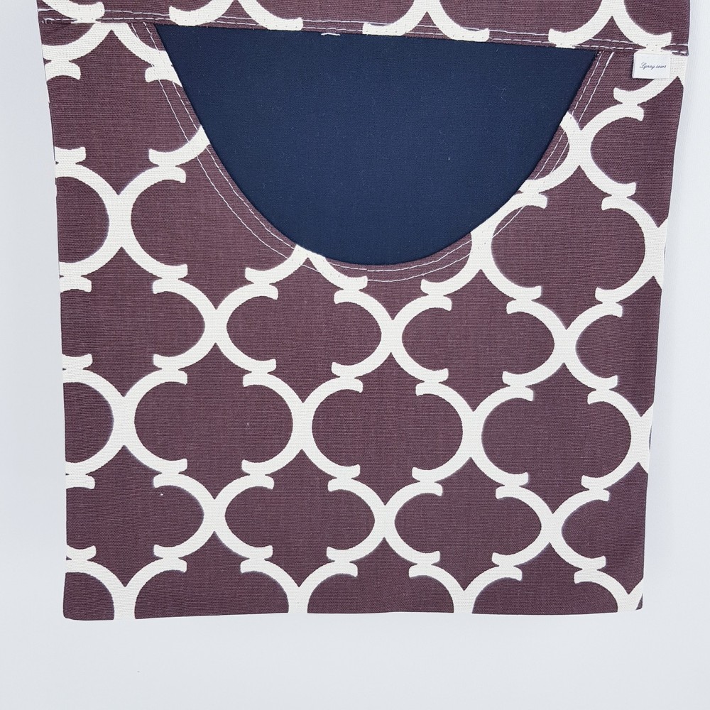 Peg Bag Handmade Brown White Patterned Lined Laundry Clothes Peg Holder