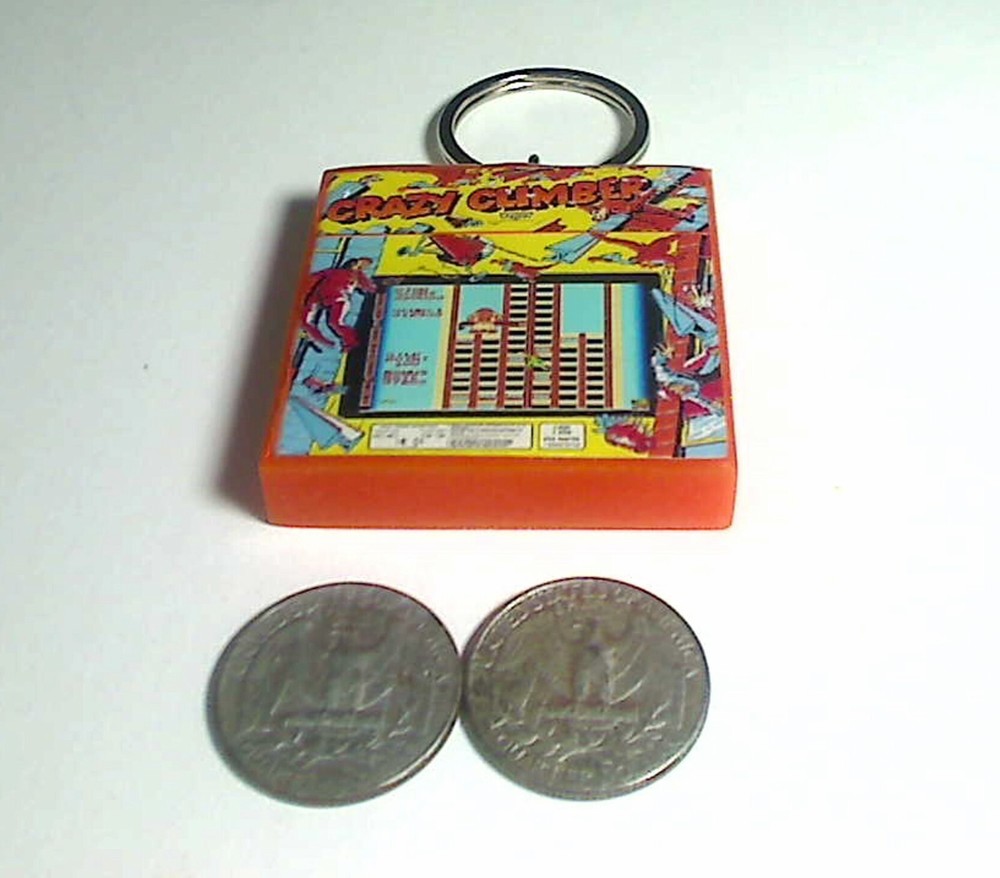 Crazy Climber Arcade Coin Door accessory Keychain