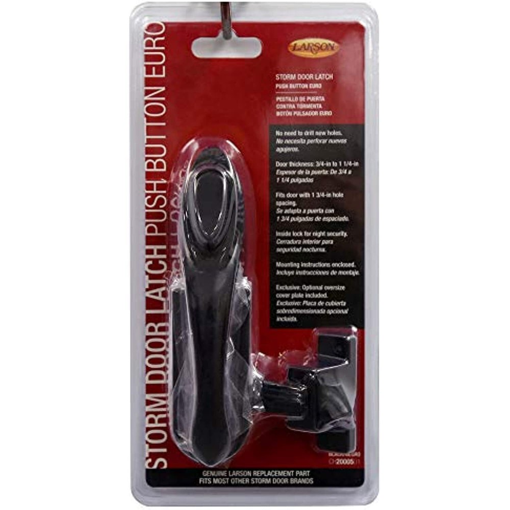Larson Certified Push Button Euro Latch (Black)