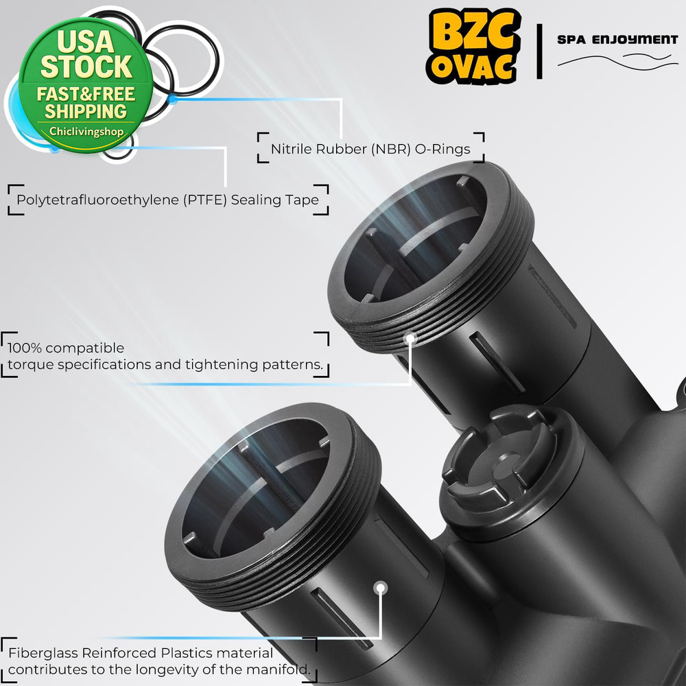 Pool Heater Manifold Assembly Kit for Mastertemp Sta-Rite Max-E-Therm Black