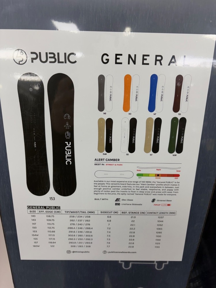 PUBLIC GENERAL 157CM (25-26) SNOWBOARD
