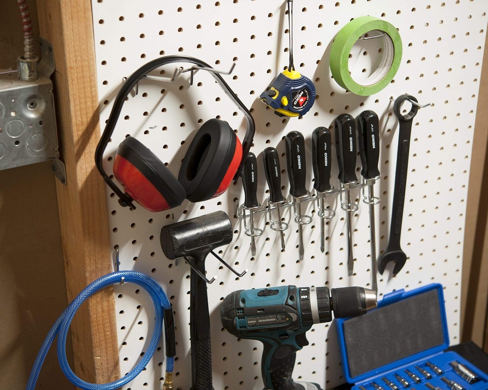 Hiltex 53106 Pegboard Hook Assortment Set, 50 Piece Heavy Duty, Pegboard Hook...