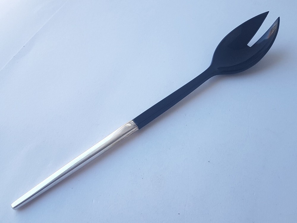 Set Serving Spoon + Serving Fork, 925 Silver, Hermann Bauer, around 1960 N899