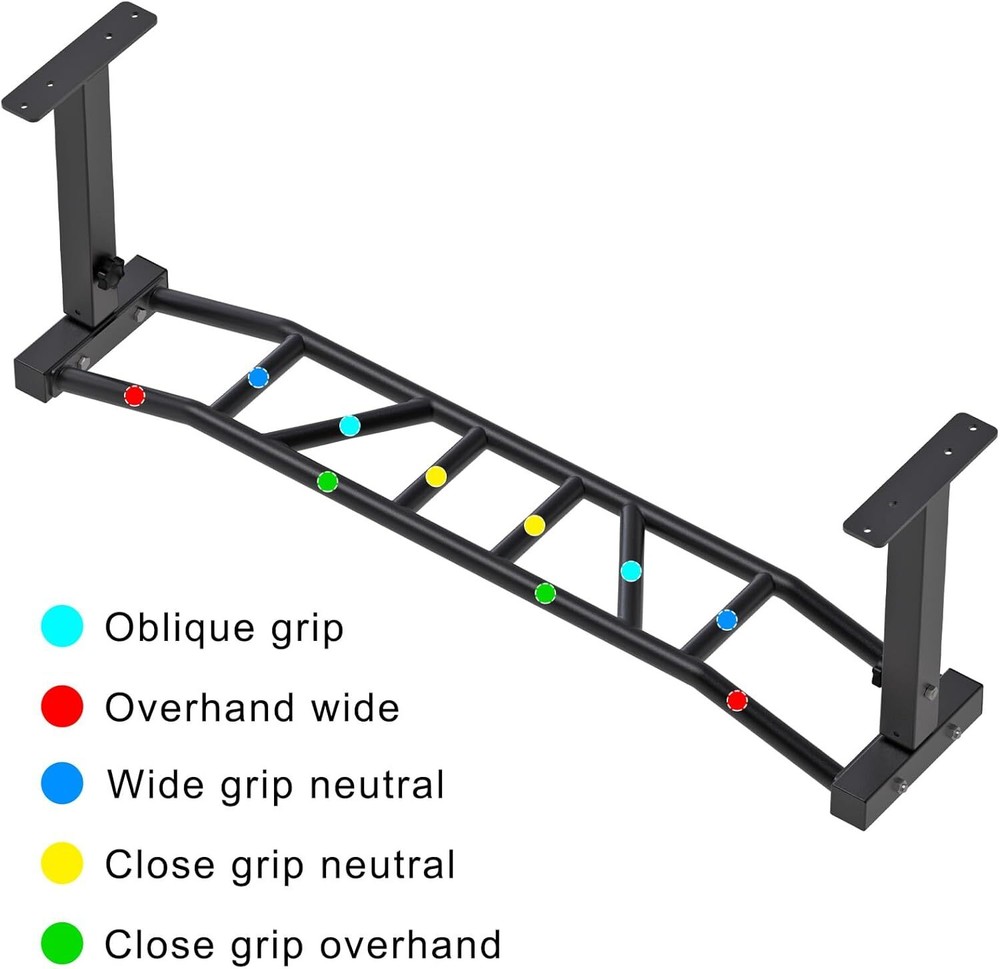48" Ceiling Mounted Pull Up Bar, Heavy Duty Multi-Grip Chin Up Bar,Mounted