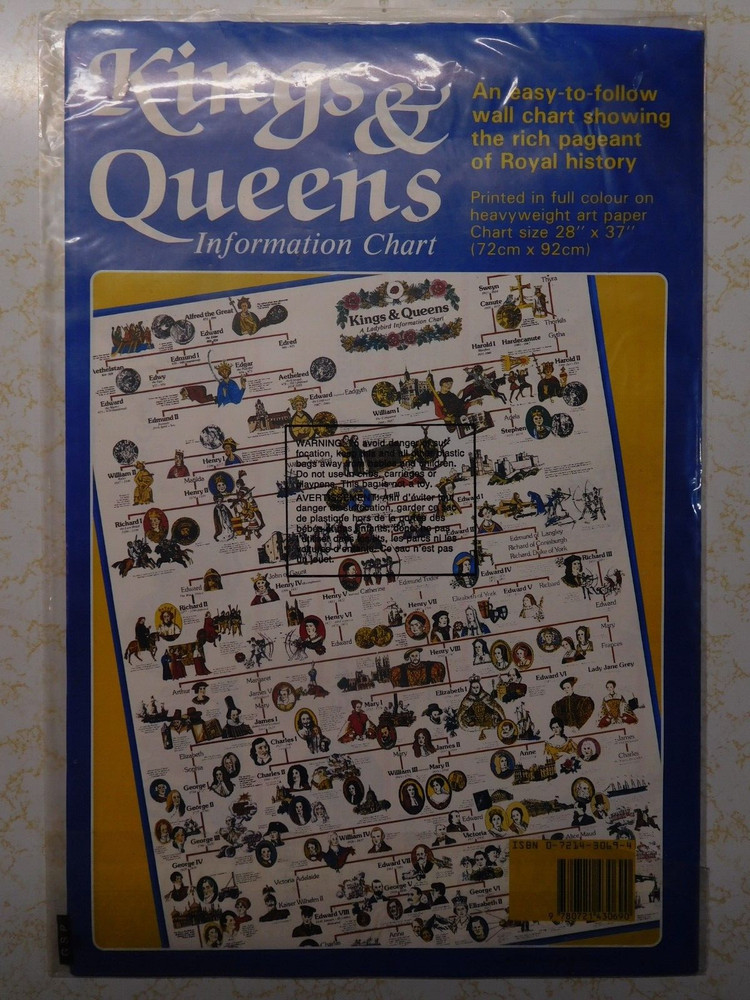 New & Sealed Kings & Queens Information Chart Published by Ladybird