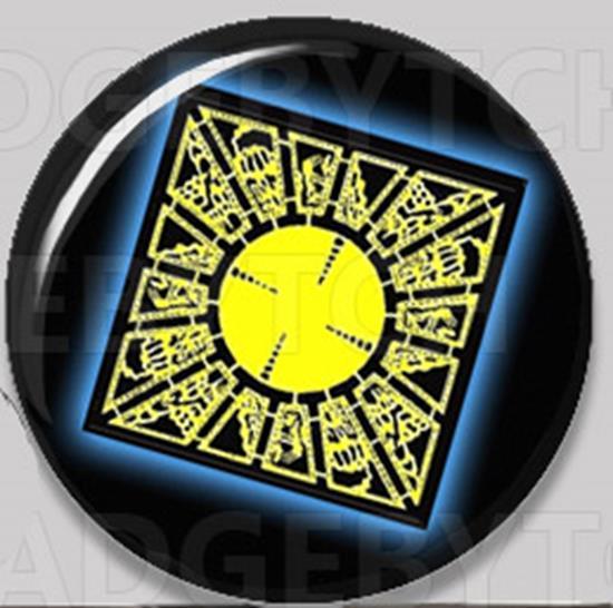 HELLRAISER BOX Badge Button Pin  -  small 25mm or LARGE 56mm size!