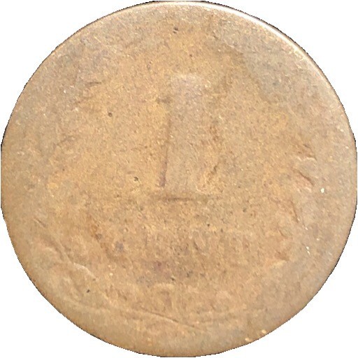 1883 Netherlands 1 Cent Bronze Coin - G (Good) condition