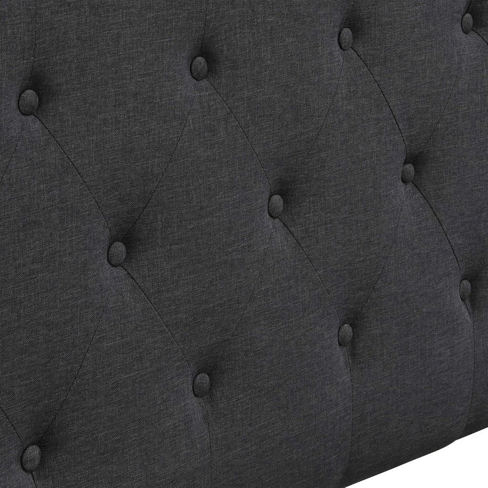 Charcoal Grey King Size Tufted Headboard with Adjustable Height and Soft Fabric