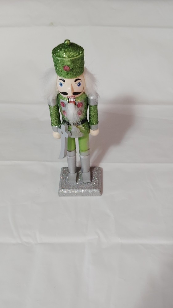 Green Wood Standing Decorative Nutcracker Christmas Figure