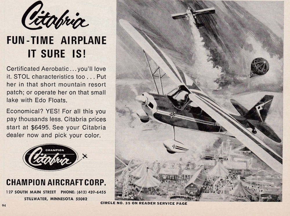 Three 1970 Citabria Aircraft Ads 8/8/2025a