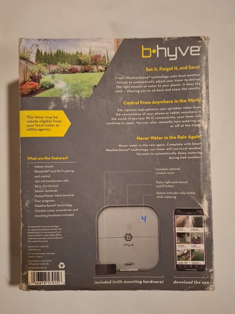 Orbit B-hyve 4-Zone Smart Indoor Sprinkler Controller - 57915