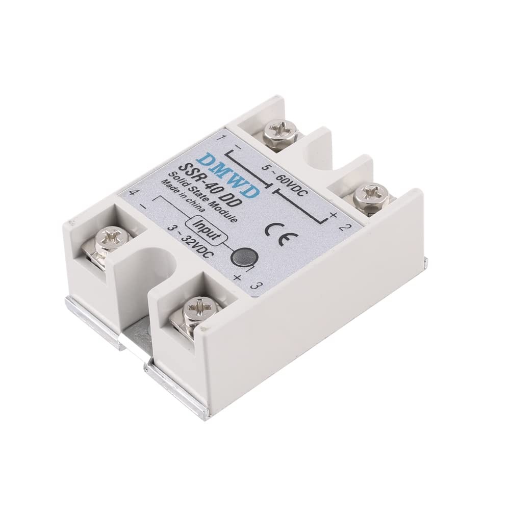 SSR-40DD Solid State Relay DC to DC (Input 3-32V, Output 5-60V) with Heat Sin...