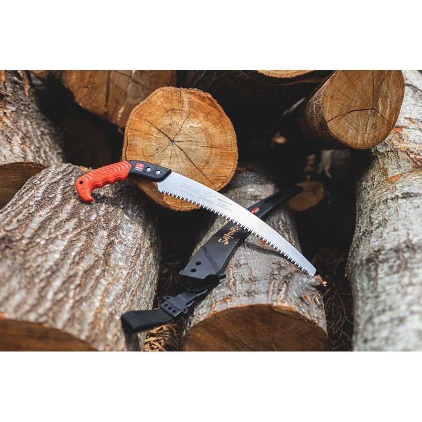 Samurai Heavy Duty Fixed Knife 13" Curved 330mm Stainless Blade Rubber Handle
