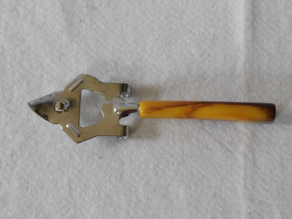 Vintage Bakelite Handle Can Bottle Opener Butterscotch