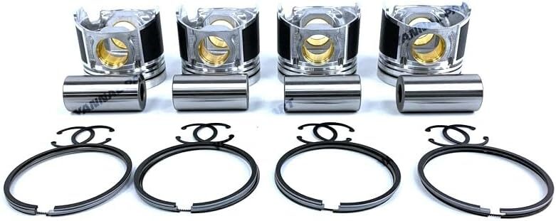 4Pcs Piston With Piston Ring+0.5mm For Yanmar 4TNE88 engine (oversize)