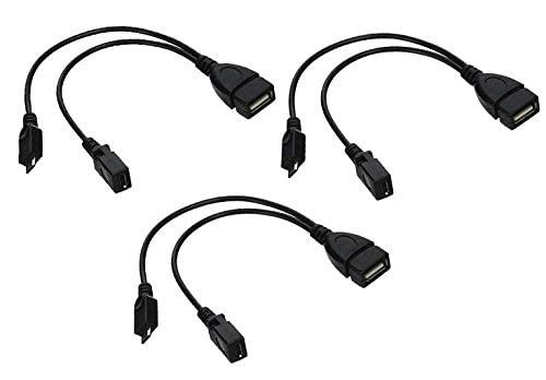 3-Pack OTG Cables Replacement for Fire-Stick 4K, Amazon black