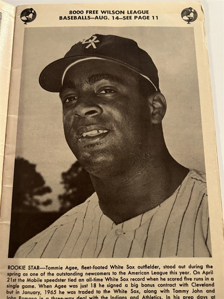 1966 CHICAGO White Sox WASHINGTON Senators Program COMISKEY PARK Agee PIERCE