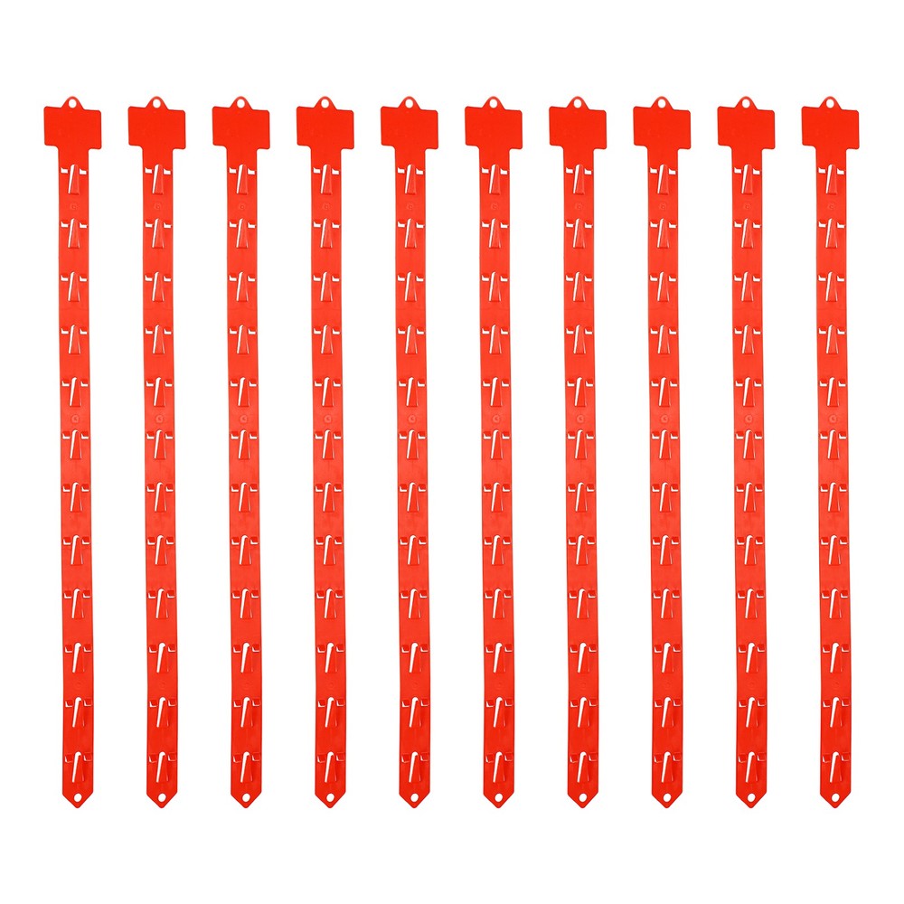 10Pcs Hanging Merchandise Strips, 24.61" Display Rack Stand, Red