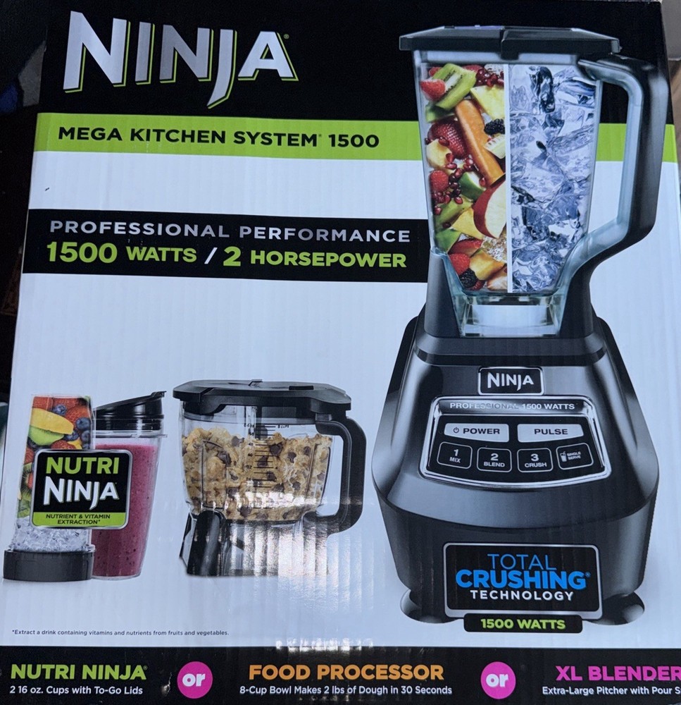 Blender Mega Kitchen System 1500W 4 Functions Smoothies Processing Dough Drinks