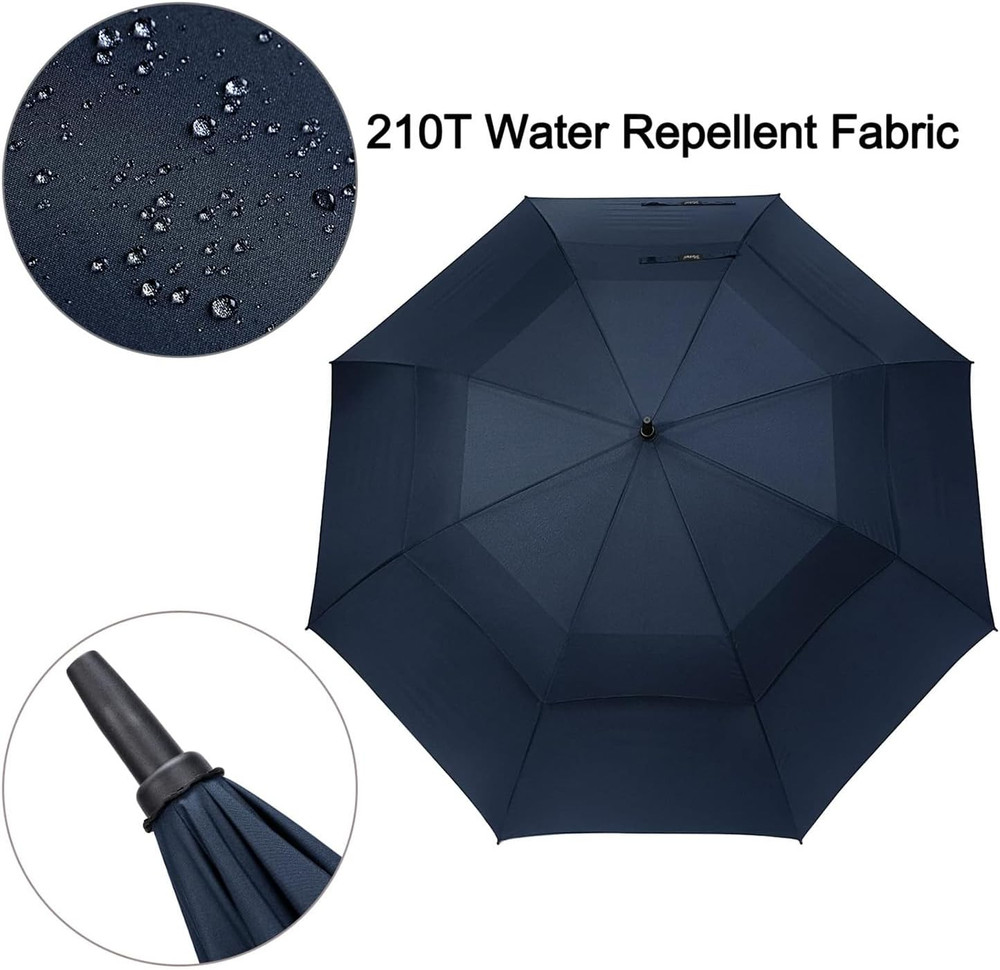 72 Inch Huge Large Oversize Golf Umbrella Automatic Open Double Canopy Vented Wi