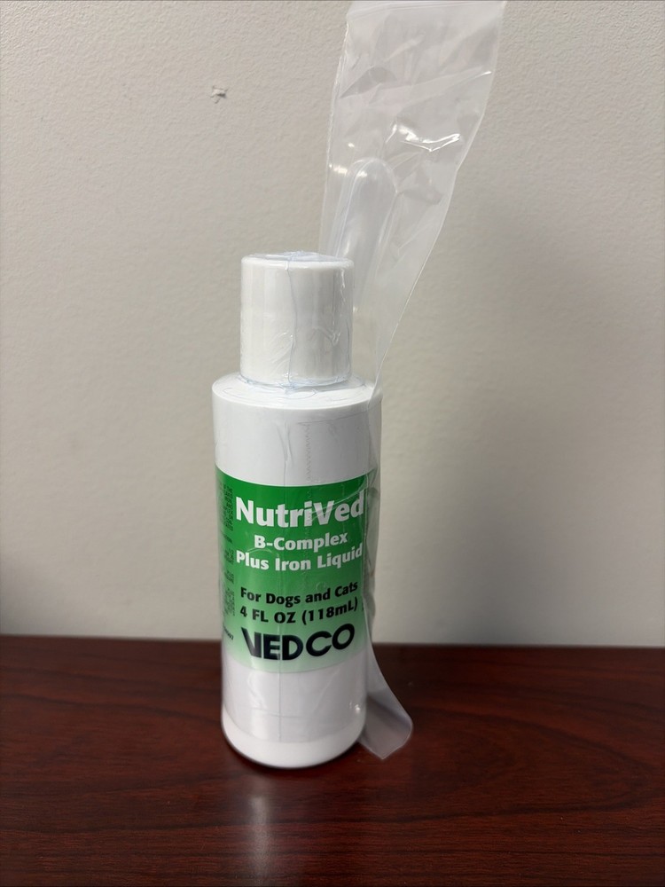 NutriVed B-Complex Plus Iron Liquid for Dogs & Cats 4oz (118ml) Vedco
