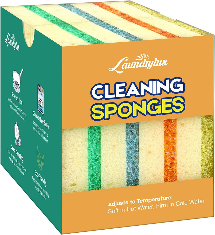 Scrub Sponge, Dual-Sided Temperature-Responsive Scrubber - Non-Scratch - Multipu