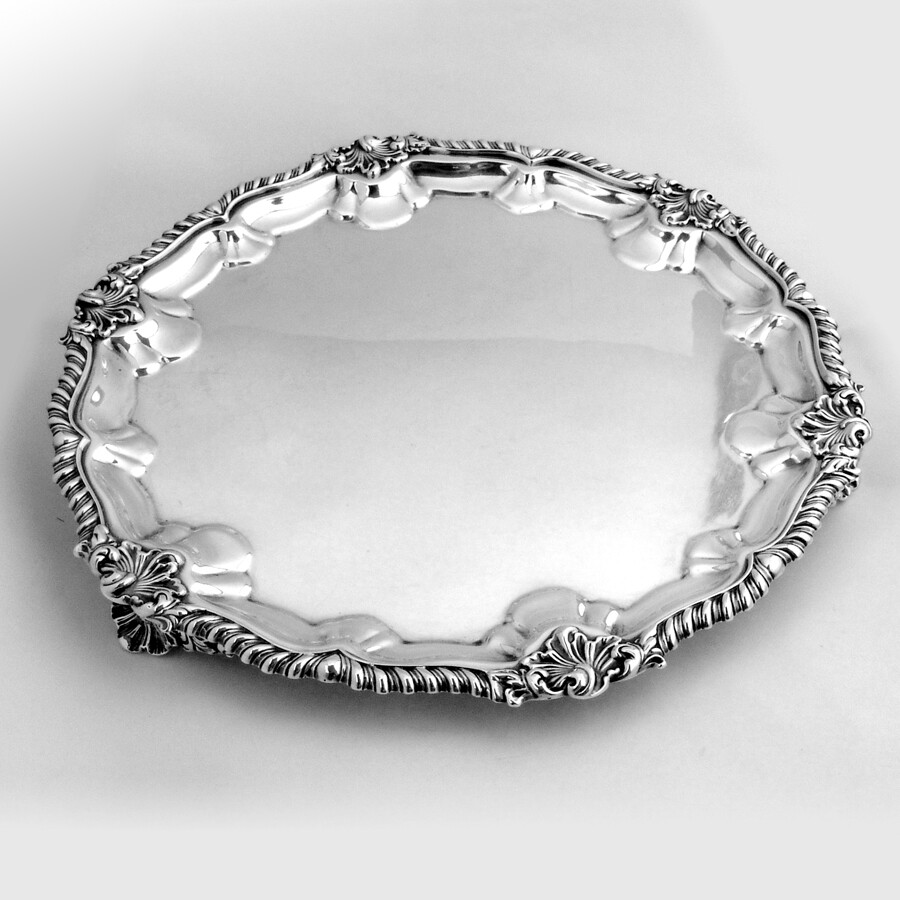 Footed Salver Tray Frank Smith Sterling Silver No Mono