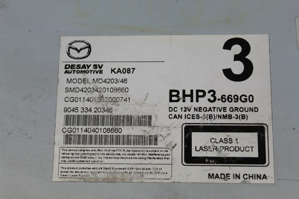 2014 2015 MAZDA 3 CD PLAYER BHP3-669G0 OEM