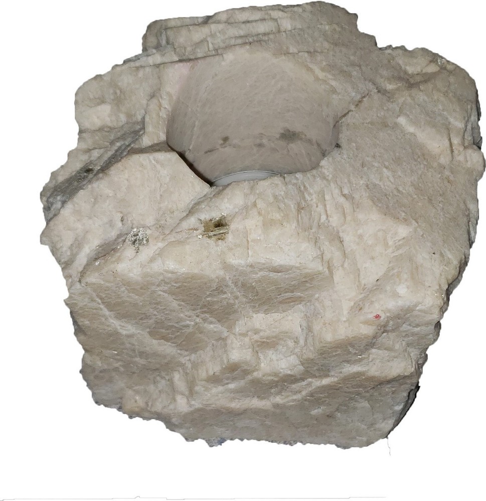 Fuschite Natural Rock Tea Light Candle Holder