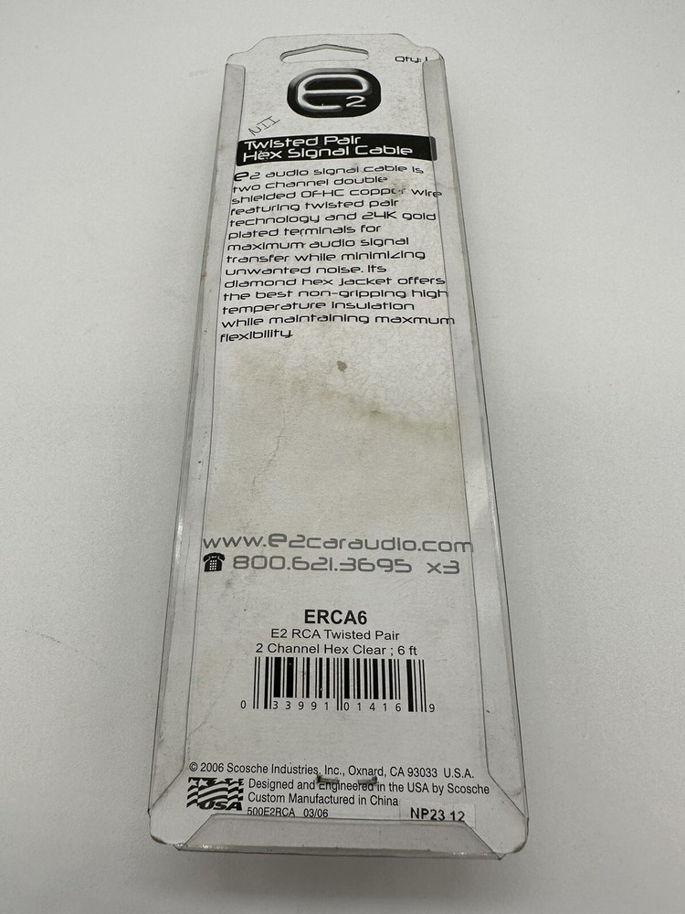 Scosche E2 Ercamy 1 Male 6ft RCA 6ft Cable 9 404144
