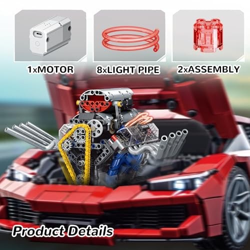Mini V8 Engine Kit that Runs Building Set Technic Model with Motor, style 2