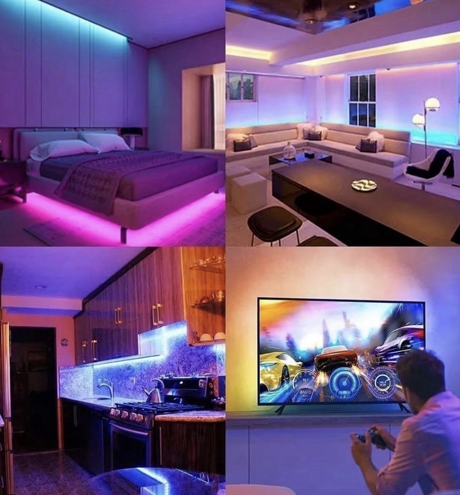 130ft Multicolor LED Light Strip Bluetooth App & Remote Control
