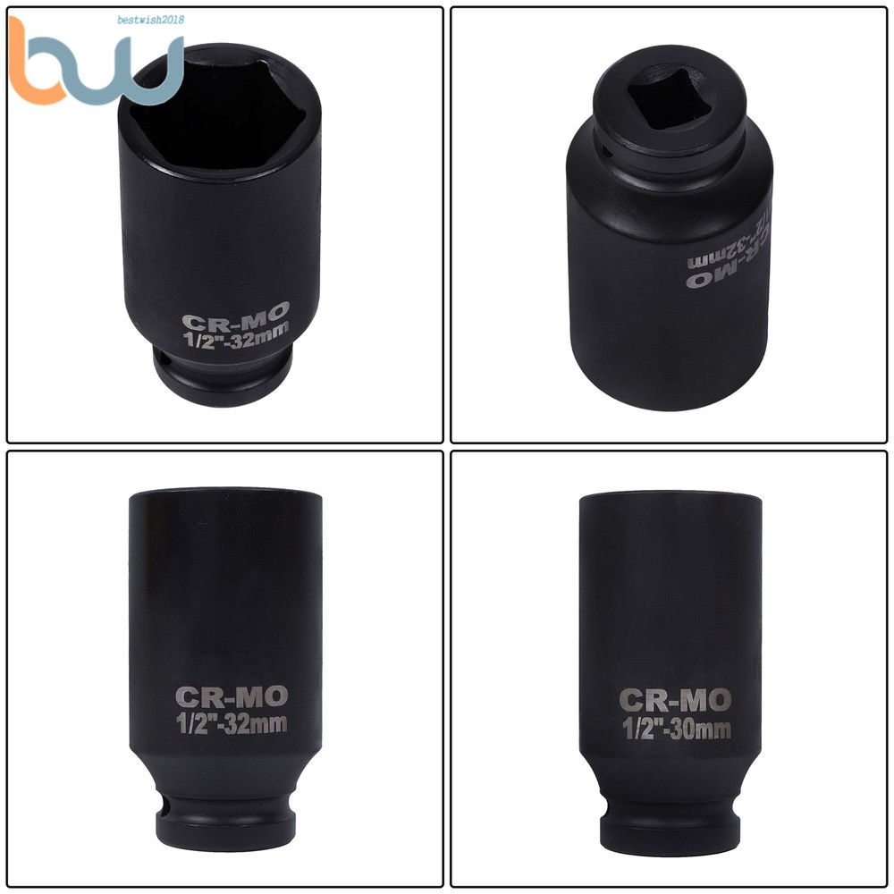 1/2 Inch Drive Deep Impact Socket Tool Set Metric Garage Workshop Tools 35pcs