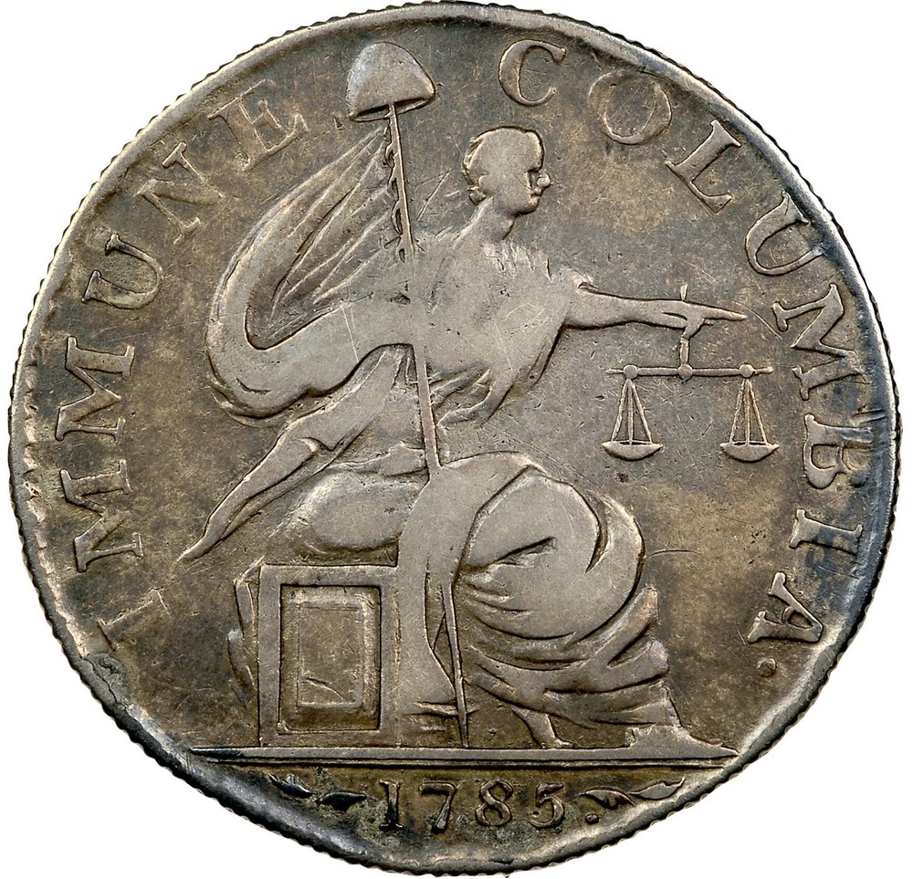 1785 IMMUNE COLUMBIA SILVER PATTERN PCGS VF 35