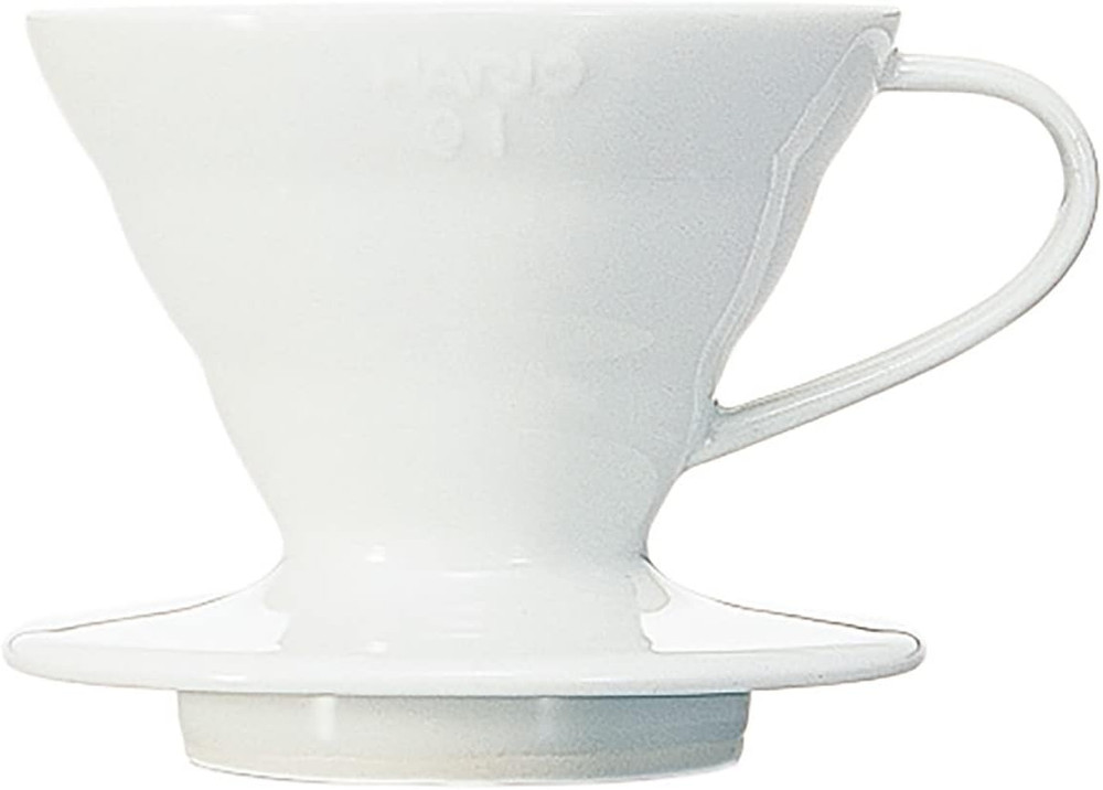 V60 Ceramic Coffee Dripper Pour over Cone Coffee Maker Size 01, White