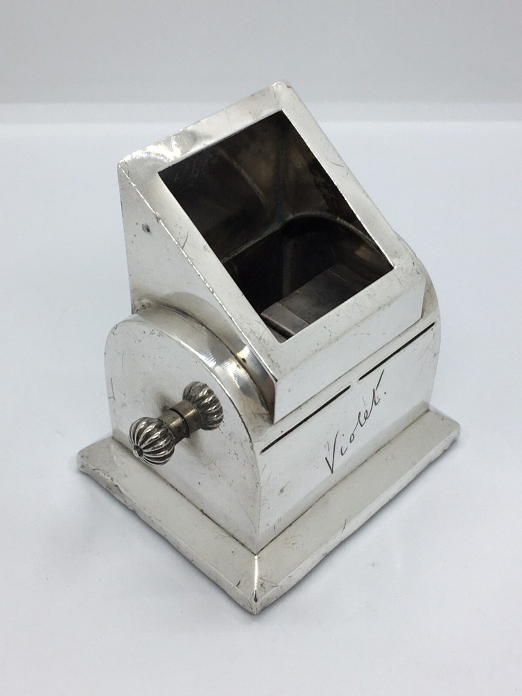 Rare Asprey Solid Sterling Silver Double Stamp Dispenser Desk Box - Antique 1897