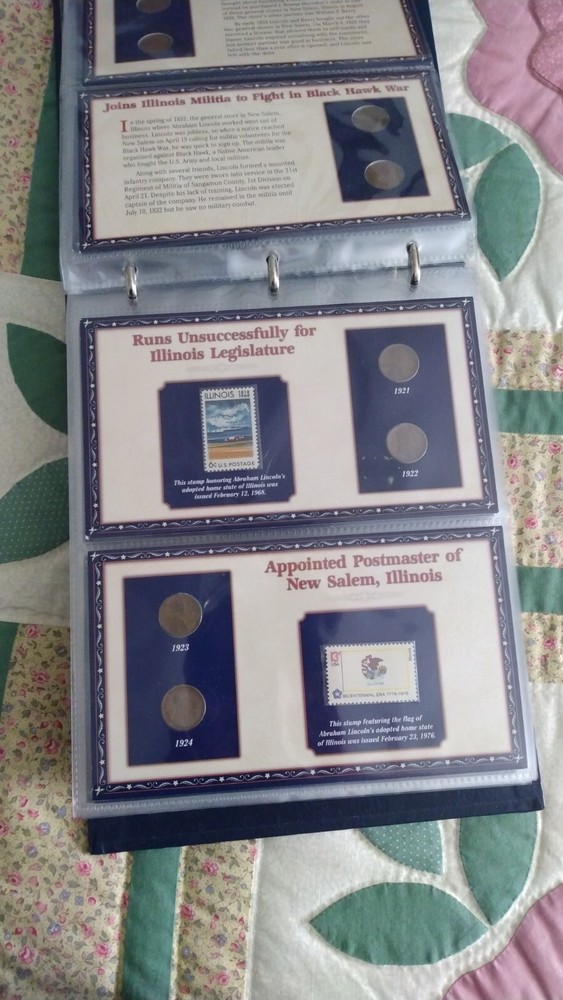 100 Years Lincoln coins and stamps set