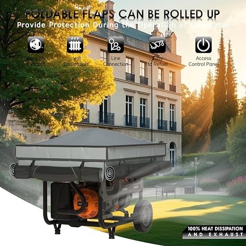Generator Covers While Running, Waterproof Heavy 32x24x24 Gray,with bracket