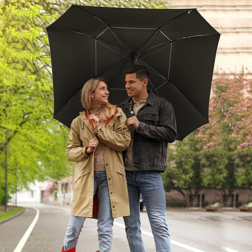 Extra Large Golf Umbrella 62/68 inch Square Vented Windproof Auto Open Double...