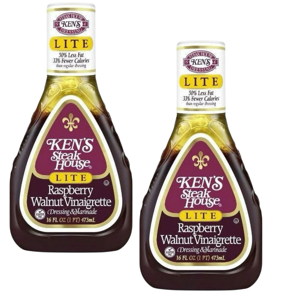 ( 2 Pack ) Ken's Lite Raspberry Walnut Vinaigrette Salad Dressing, 16 Oz