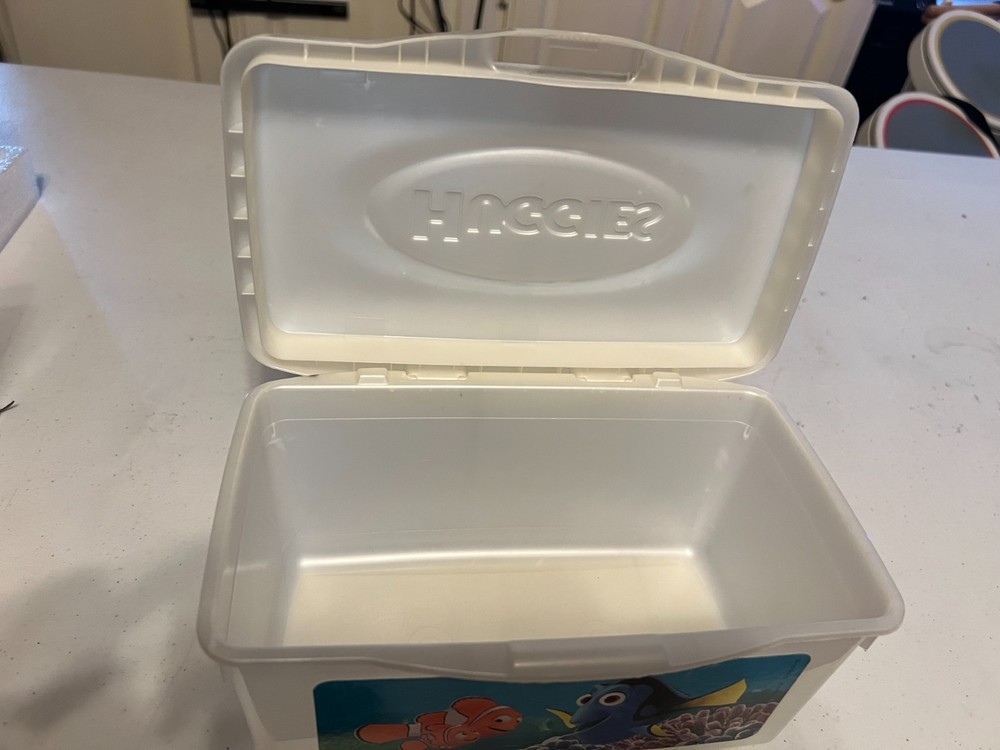 Vintage Huggies Finding Nemo, Marlin, Dory Reusable Wipes Container EMPTY