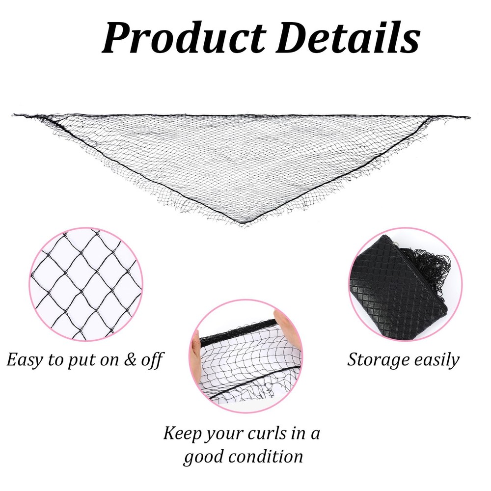 Triangle Hair Net for Rollers, Mesh Hair Net Crochet Nets Hairs Roller Styling