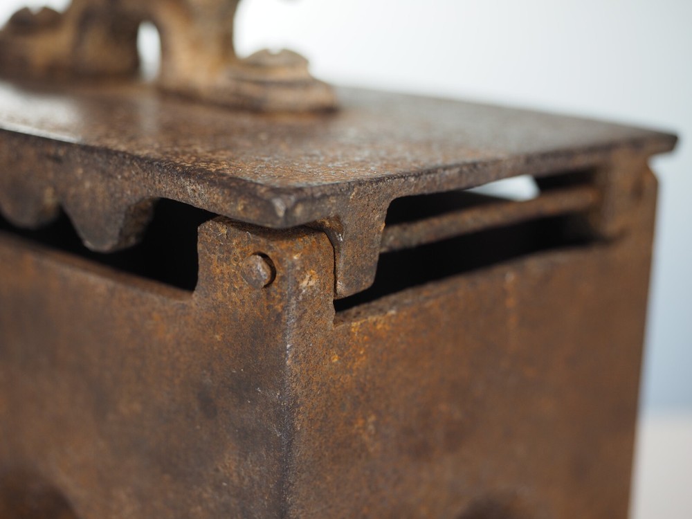 Antique cast iron coal fired clothing iron
