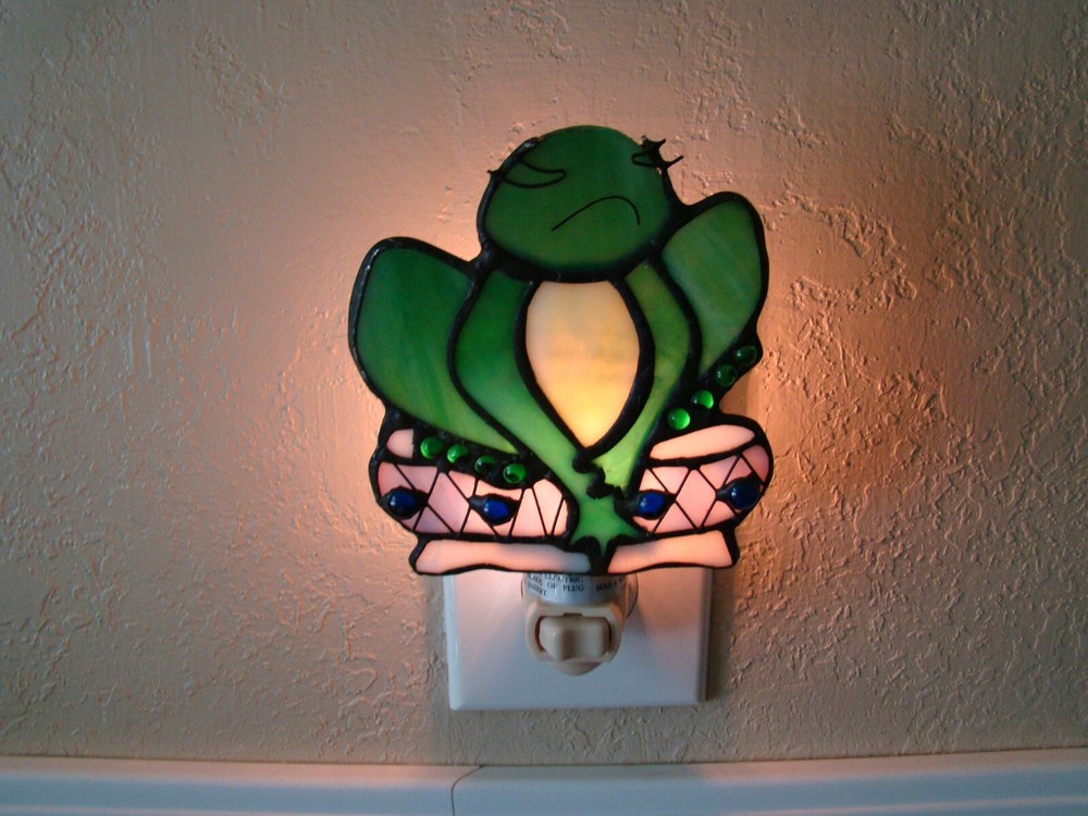 Stained Glass Frog Night Light