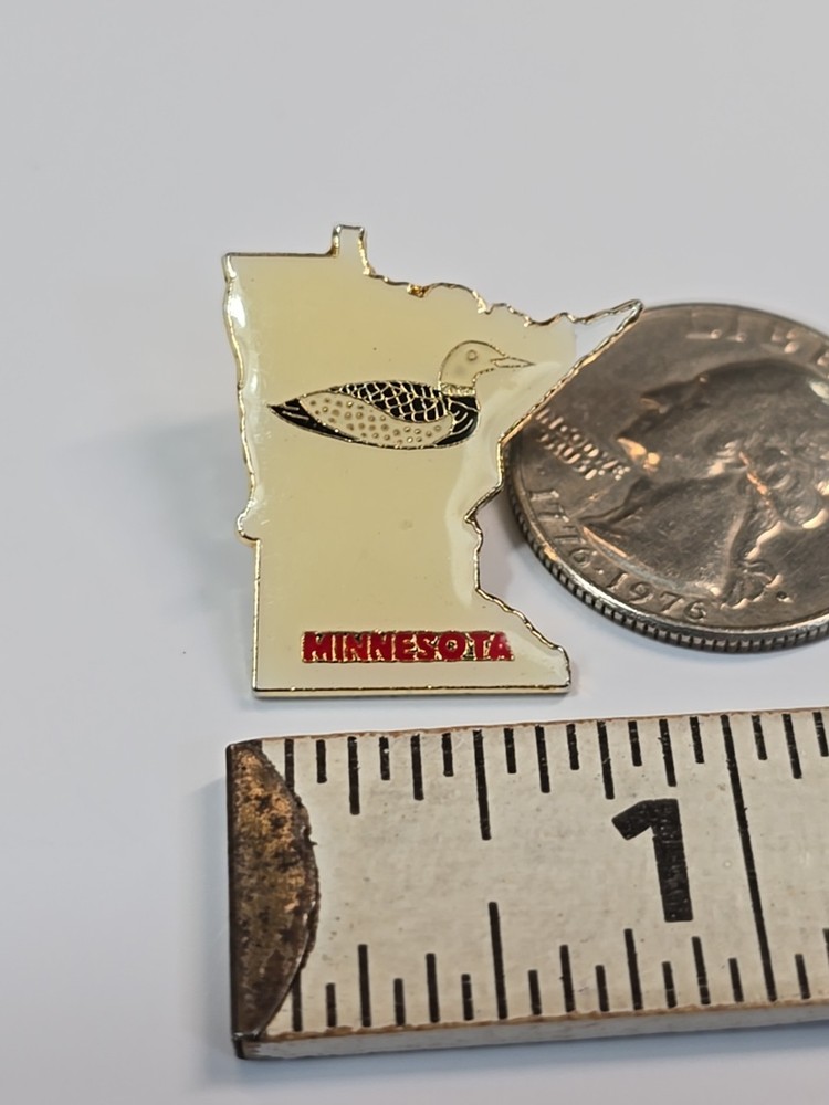 Minnesota Loon Souvenir Lapel Pin White Background