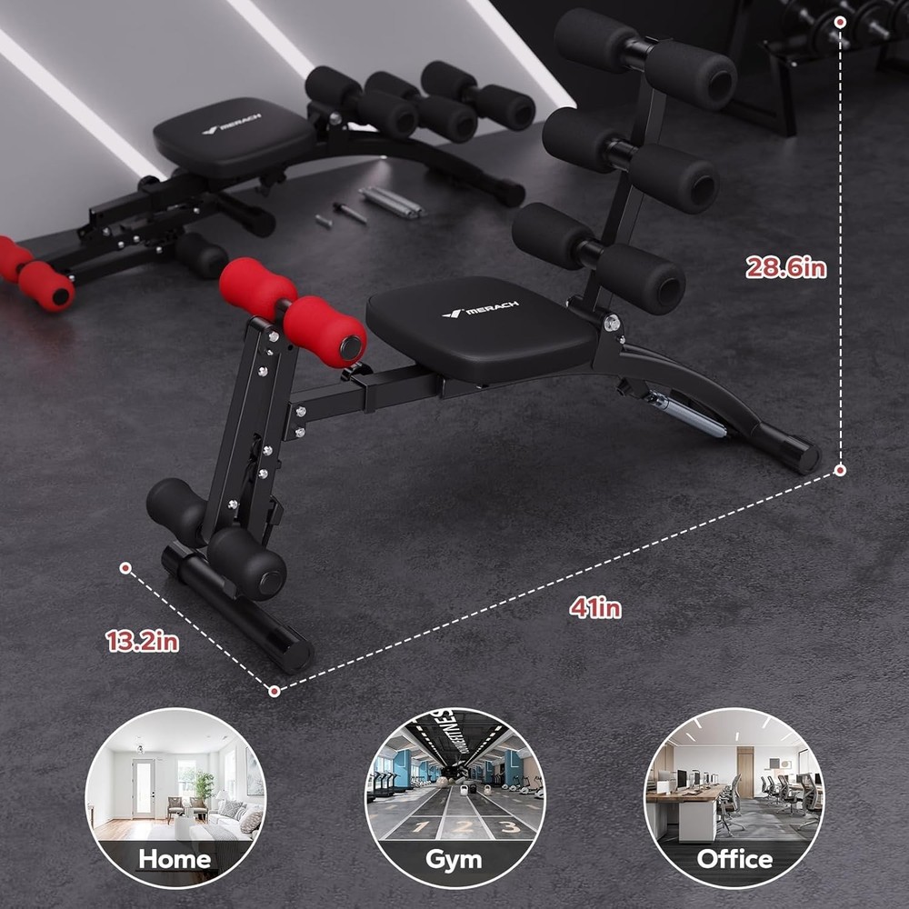 Ab Machine, Multi-Functional Adjustable Ab Trainer, Ab Workout Bench for Home Gy