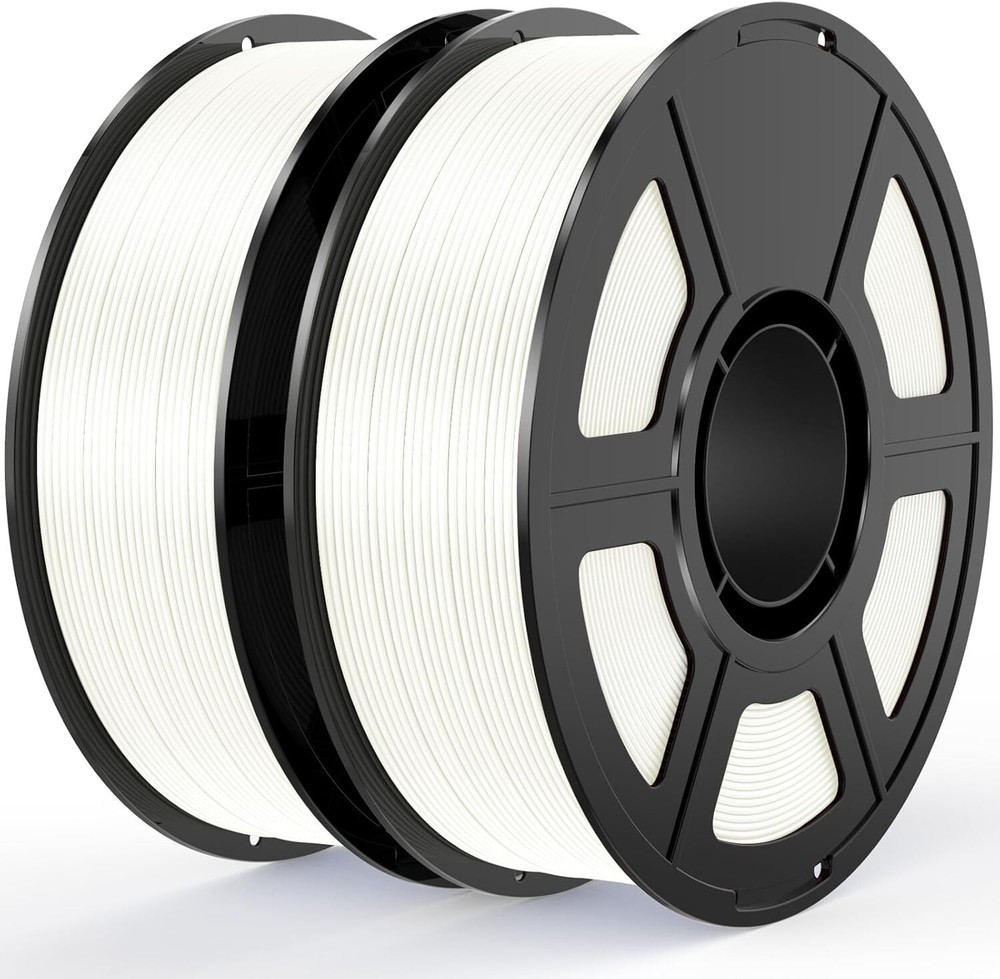 Silk White PLA Filament Bundle 1.75mm, 2kg Smooth 3D Printer Wire 2-Pack