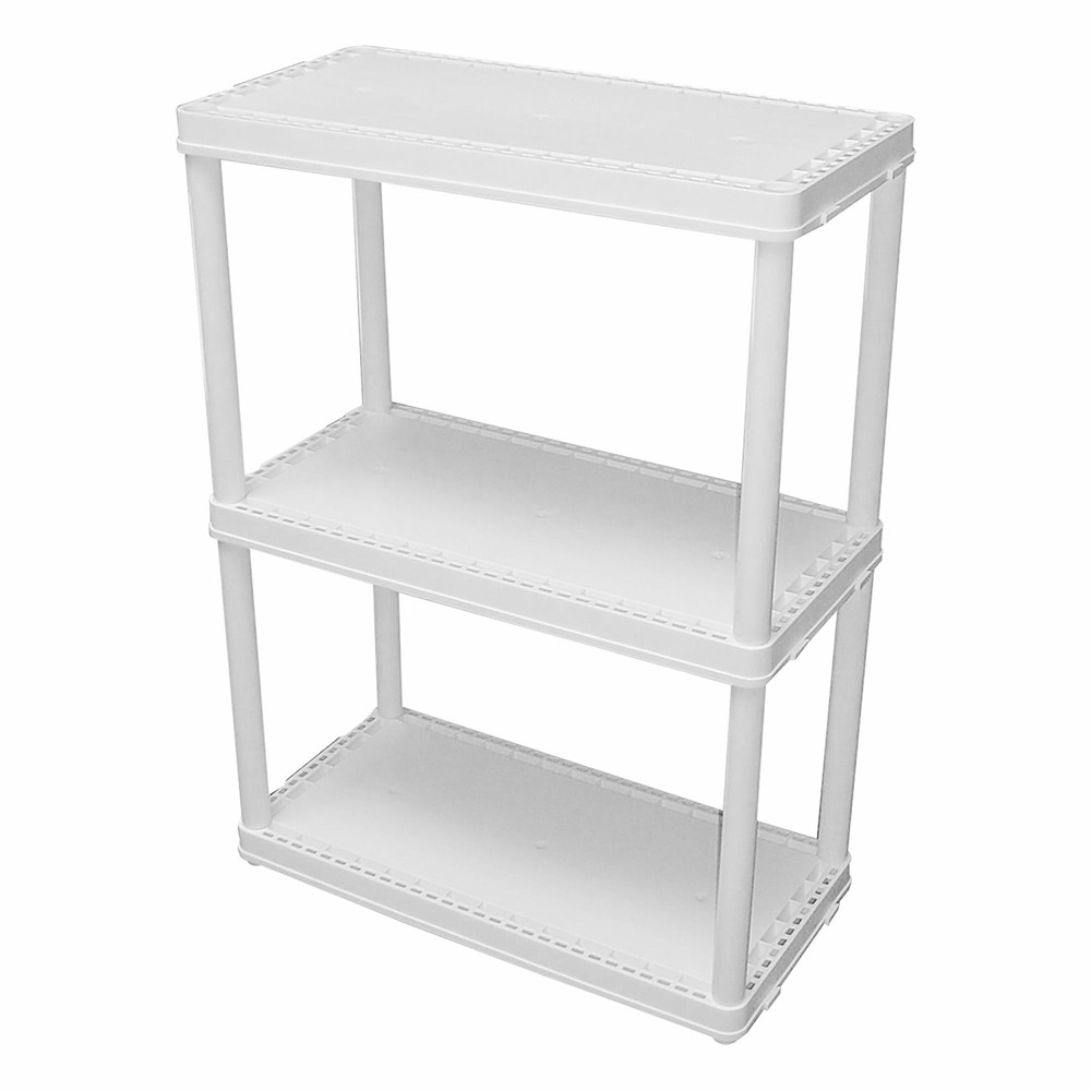 Gracious Living 3 Shelf Storage Unit Organizers for Home or Garage, White (3 Pk)